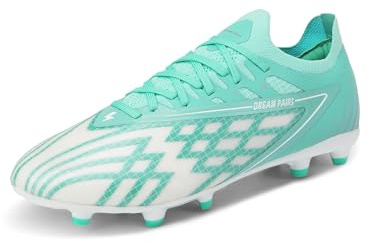 DREAM PAIRS Zapatillas de Fútbol Hombre Calzado de Fútbol para Hombre Botas de Fútbol Zapatos de Fútbol Tacos Fútbol Deporte Sala,Size 41,Blanco Verde,SDSS2406M-E