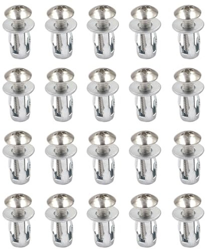 20 anclajes de montaje para pared hueca, M5 x 25, de metal resistente, para montaje en pared de yeso, yeso