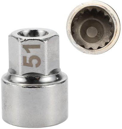 A ABSOPRO hjulmutterlåsmutter #51 3/4 tum diameter 15 fyrkantiga hack skåror stöldskyddsskruv mutteravståndsnyckeluttag för Porsche Boxster 911 Cayenne Macan