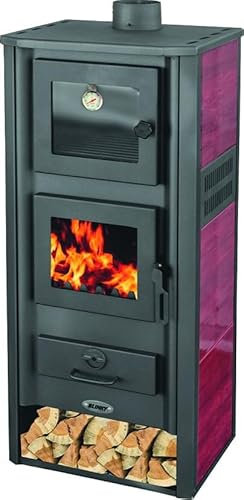 Stufa a legna ROMA S con forno - Colore rosso