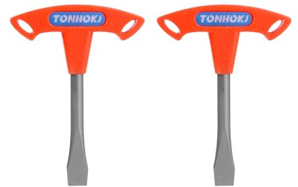 QUARKZMAN 2 Stück T-Griff Schlitz Schraubendreher 10mm T-Griff Schraubenschlüssel mit Kunststoffgriff für Schlitzschraube Schnellwechselplatte Kamera Stativ Einbeinstativ, Rot