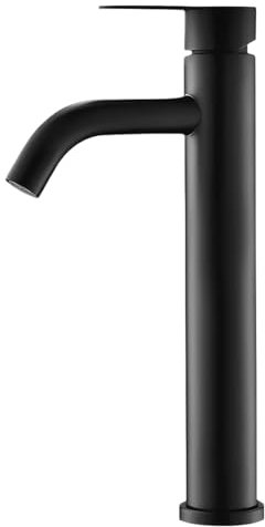 Rubinetto Bagno Lavabo Alto, Miscelatore Lavabo Alto Nero, Rubinetto Lavabo Alto per Lavabo In Bagno, Toilette Degli Ospiti(B)