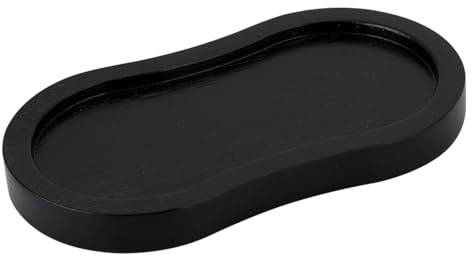 BINHAI Bandeja molinillo de pimienta de madera negra, elegante soporte para saleros y pimenteros, protector de encimeras y mesas para cocina y comedor (molino no incluido)