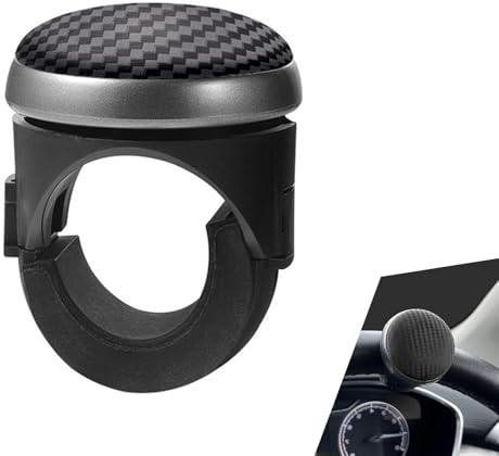 Dogary Car Steering Wheel Booster, Silicone Anti-slip 360-degree Steering Wheel Spinner Knob, One-handed Effort-saving Driving Assistance Tool, Universal Bearing Power Assist Ball (Black)