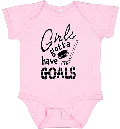 inktastic Girls Gotta Have Goals- Hockey Player Baby Bodysuit 6 Months 0080 Pink 2de94