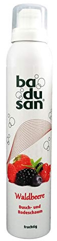 2er Pack Badusan Duschschaum Waldbeere 2 x 200 ml, Badeschaum, Duschgel, Duschbad, pH-hautneutral