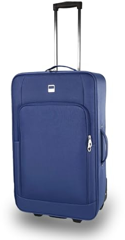 SIGN Stoffkoffer Trolley Reisekoffer Inline Rollen (Handgepäck-Mittel-Groß-Sehr Groß) (Blau, Sehr großer Koffer (81cm))