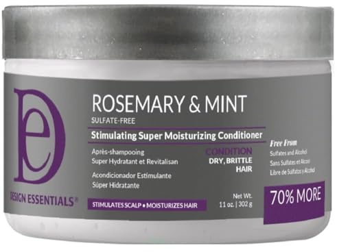 Design Essentials Rosemary & Mint Stimulating Super Moisturising Conditioner for Dry, Brittle Hair, 11 fl oz