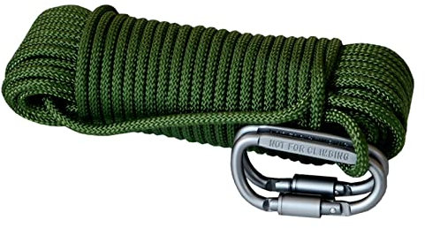 HAMIMI kletterseil Outdoor-Seil sicherungsseil Rettungsseil Hochfestes Seil mit 2 Stahlhaken für Anwendungen Notüberleben, Feuerrettung,6mm-40m