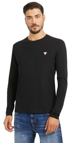 GUESS JEANS T-SHIRT MANICHE LUNGHE UOMO NERO