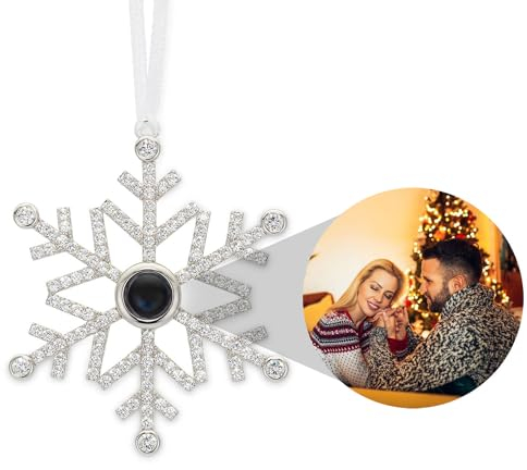 Custom Photo Ornament for Christmas Tree Personalised Decoration with Picture Inside Hanging Snowflake Projection Pendant 2025 New Home Decor for Xmas Party Memorial Gifts for Family