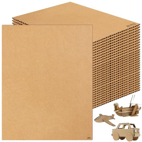 30 pezzi A4 cartone ondulato per fai da te, cartone spesso 3 mm