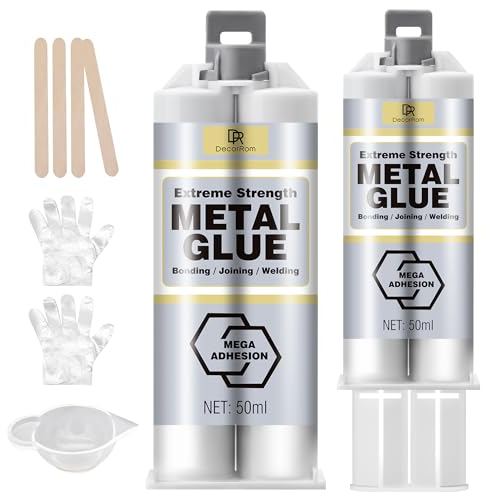 2 Part Metal Repair Epoxy Glue - Heavy Duty Weld, Waterproof All Purpose Adhesive for Metal, Plastic, Steel, Ceramics, Aluminum, Tiles - 100ml