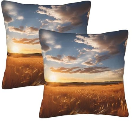 WapNo Juego de 2 fundas de almohada decorativas de 22 x 22 pulgadas, fundas de cojín cuadradas con patrón de mijo para sofás, camas, sillas tapizadas