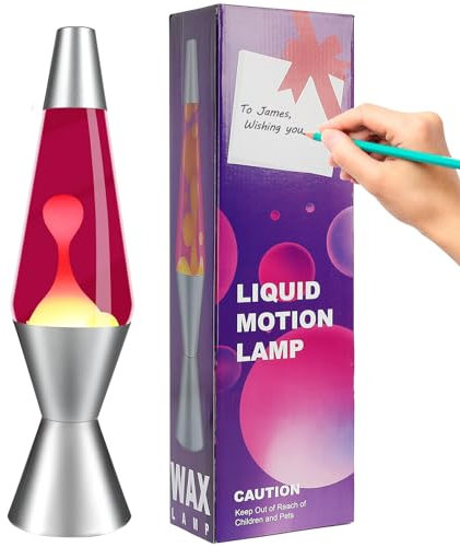 AONESY Lavalampen für Erwachsene Kinder 37cm Lavalampe Lila Flüssigkeit & Gelbes Wachs Retro Astro Lampe für Zuhause Dekoration Schönes Licht Geschenk für Weihnachten Geburtstag Halloween