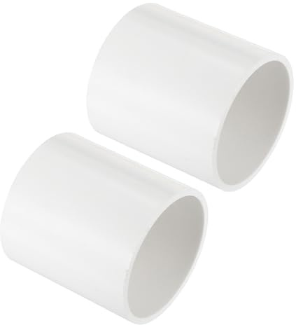PATIKIL Adattatore di Accoppiamento per Tubo in PVC da 2, 2 Pezzi Connettore a Presa per Tubo Dritto per Uso Estensione Tubi Sistemi di Irrigazione a Goccia Sprinkler, Bianco