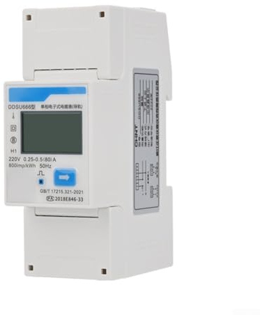 HpLive DDSU666 - Contatore di energia DIN monofase, RS485 Smart Energy Meter per sistemi PV solari e caricabatterie per veicoli elettrici