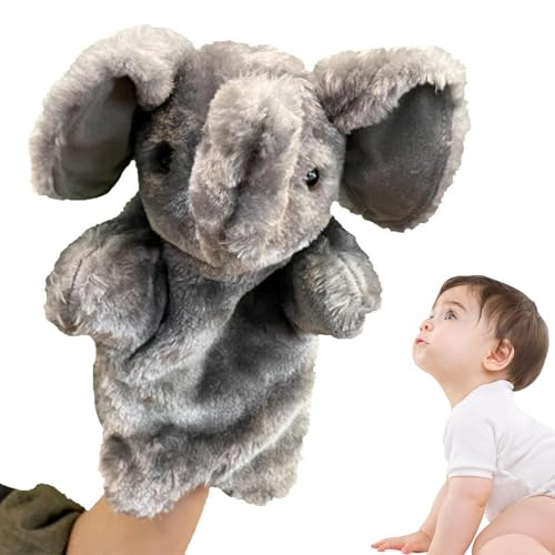 Burattino a mano elefante per bambini - pupazzo a mano per bambini Gioco fantasioso | Burattini per raccontare storie, elefante, pupazzo a mano per bambini giocattolo di peluche per bambini