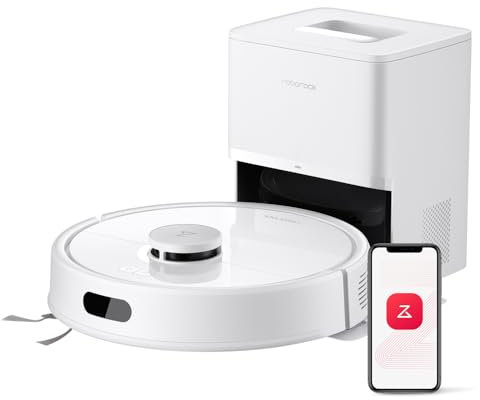 roborock Q7 L5+ Robot Vacuum Cleaner, Self-Emptying, 8000 Pa Suction, Dual Anti-Tangle System, APP-Controlled Mopping, Electronic Water Tank, PreciSense LiDAR Navigation, Ideal for Pet Hair, White