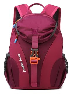 PORRASSO Zaino da Trekking Bambini Zaino 5L Impermeabile Leggero Zainetto Hiking Backpack per Scuola Viaggio Sport Rosa Rossa