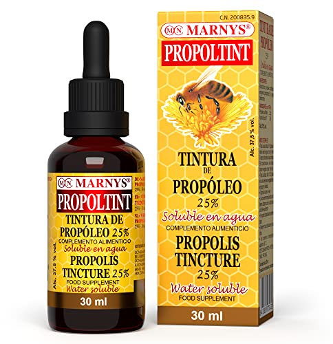 Marnys Propóleo, Tintura de Propóleo, Garantizando Disolución En Agua y Fácil Ingesta o Enjuague, Propoltint, Botella con Pipeta 30 Ml 80 g