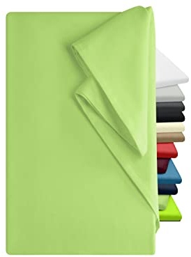 npluseins Bettlaken 150x250cm – Leintuch ohne Gummizug – Tuch ist ideal für Terrasse Reisen Camping und Tischtuch - Wohnmobil Laken - Betttuch ohne Gummizug – 100% Baumwolle, ca. 150 x 250 cm, grün