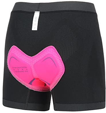 ZLRS Radunterhose Damen Fahrradhose Gepolstert 4D Atmungsaktiv Radlerhose Unterwäsche Fahrradunterhose Fahrradslip Fahrrad Unterhosen Schwarz L