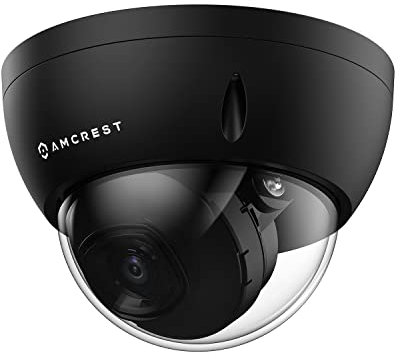 Amcrest Telecamera POE da 5 MP, Telecamera IP POE di sicurezza per esterni a cupola antivandalo, 5 Megapixel, Visione notturna da 29,9 m, obiettivo 2,8 mm, IP67, resistenza IK10, MicroSD 256 GB