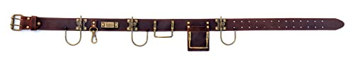 TOURBON Adjustable Tool Belt with 2 Tool Pocket,7 Tool Holster (Dark Brown)