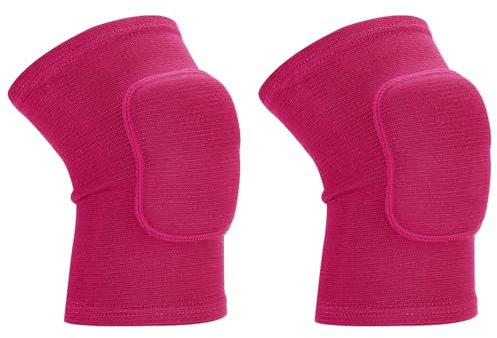PATIKIL Rodilleras Protectoras Tamaño S 2 Piezas Rodilleras de Espuma para Voleibol Rodilleras de Esquí Transpirables Rodilleras de Danza Fútbol Baloncesto Color Rojo Rosa