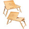 CASARIA® Laptoptisch Höhenverstellbar Holz 2er Set 5-Fach Neigbar inkl. Schublade Lüftungslöcher Bambus Laptop Notebook Ständer Bett Couch Sofa Tisch