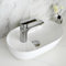 NUESTRA VIDA Waschbecken Klein, Oval Aufsatzwaschbecken mit Hahnloch Seitliches, Mini Waschbecken Keramik, Handwaschbecken Bad Waschplatz Badezimmer, Waschtisch Gäste WC 42 x 26 x 13,5 cm