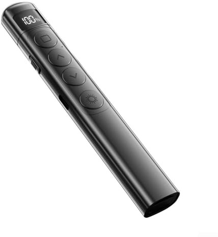 Presentador inalámbrico con alcance de control de 100 m, ideal para presentaciones, receptor USB, diseño compacto y portátil (negro)