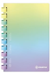 OSAMA - Quaderno ad Anelli 15x21 Morbido Silicone, Raccoglitore ad Anelli A5 con Cover Flessibile Antigraffio, 120 Fogli a Righe, Block Notes Taccuino A5 Appunti Cartoleria e Cancelleria, Eco Friendly