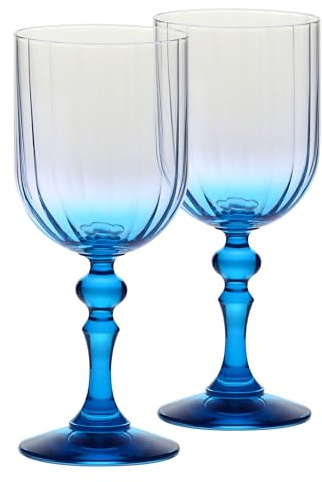 Krosno Calici da vino 300 ml con stelo turchese, set da 2 – per vino rosso e bianco, mocktail e acqua – cristallo senza piombo – lavabili in lavastoviglie – Bubble Celebration Moments