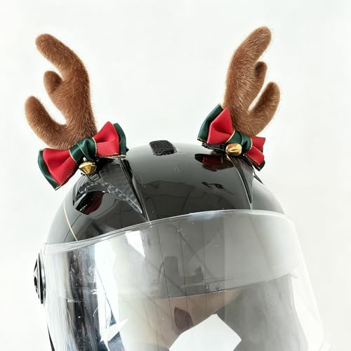 Décorations De Casque De Renne, 2 Pièces Charme De Bois De Rennes Corne De Casque De Moto Décoratif Ornement De Renne Accessoires De Décoration De Noël Pour Hommes Et Femmes
