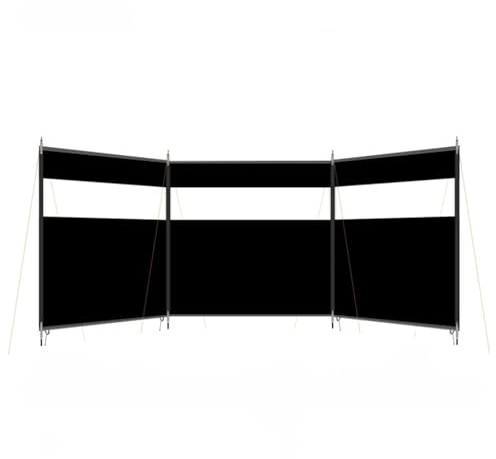 UALXPAO Paravento da Spiaggia Tenda da Campeggio Impermeabile in Tela Wiscreen for Picnic e Barbecue, con Protezione Invernale, for Attrezzi Costruzione(4.4m Black)