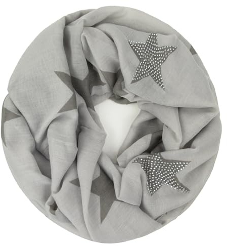 Gloop Écharpe Loop écharpe longue et légère avec un motif d'étoile écharpe tubulaire en tissu de nombreuses couleurs