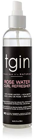 TGIN Rose Water Refresher Spray For Curly Hair, 8oz (236ml)
