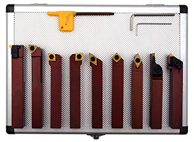 PAULIMOT Drehmeißel-Set mit Wendeplatten, 14 mm, 9-teilig