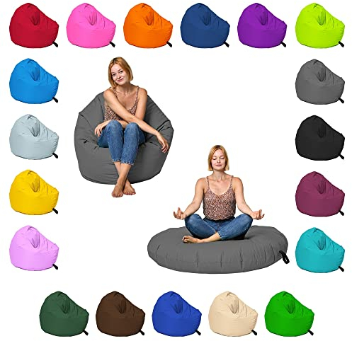 Momiralland Sitzsack 2 in 1 Funktion für bequemes Sitzen & Liegen – Indoor & Outdoor da er Wasserfest ist – Bdenkissen – für Kinder & Erwachsene (Pink, 120 cm - Durchmesser)