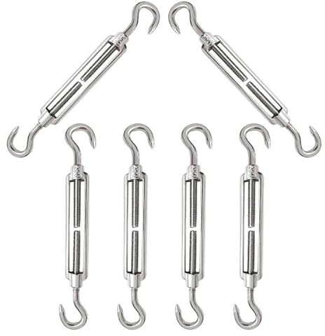 Tensor De Gancho/gancho De Acero Inoxidable, 6 Piezas Tensores De Acero Inoxidable, Tensor Alambre Acero Inoxidable 304, Tensores Acero Inoxidable, Tensor Cable M6, Tensor Ajustable De Acero M6 304