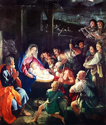 Biller Antik Adorazione dei pastori Guido Reni Presepe Natività Gesù Santa Stalla H A3 0152