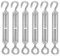 Confezione da 6 tenditori per funi a tenditore, ganci tenditori regolabili in acciaio inox 304 OC, ganci tenditori per funi, ganci tenditori per tende da sole o stendibiancheria (argento)