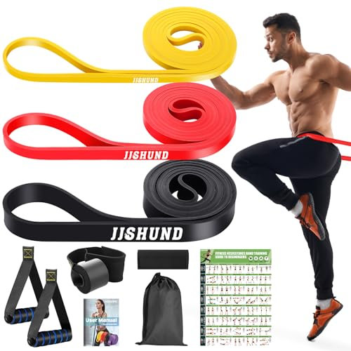 Resistance Bands Set, 3 Levels Exercise Bands Pull Up Bands for Men Women, Pull Up Assistance Bands for Strength Training, Pilates, Yoga, Muscle Toning, Body Stretching