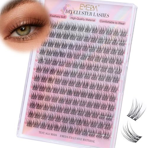 EMEDA ciglia finte ciuffetti, Ciglia a grappolo morbide e naturali 10mm 11mm 12mm 13mm mix DIY extension ciglia individuali fai da te ciuffetti ciglia naturali e Morbide (EME134 mix)