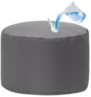 SXBCyan Round Waterproof Pouffe Without Filling, Indoor or Outdoor Footrest, Storage Ottoman for Garden, Camping, Beach, Footrest, Corner Seat (Gray)