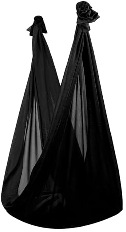 HEJIGOOD Hamac de yoga aérien extensible - 280 cm de large x 100 cm de long - En nylon sans couture - Charge de 899,9 kg - Pour studio à domicile (noir)