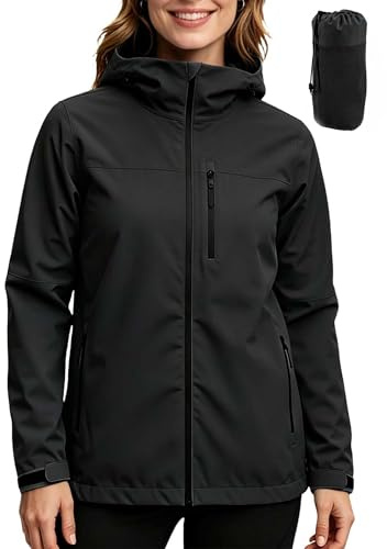 ACCNUO Veste Imperméable Femme Coupe Vent Femme Impermeable Veste de pluie avec capuche pour le cyclisme camping alpinisme, la randonnée et l'escalade