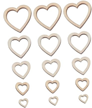 DIYEAH 300piezas De Madera Forma De Corazón Mini Corazones De Madera Naturales Rústicos Para Decoración De Bodas Fiestas y Mesas De San Valentín